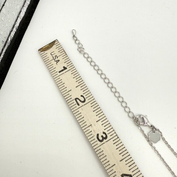 TCS Touchstone Crystal Bar Pendant Necklace Clear Silver Tone Elongated 34" - Picture 12 of 12